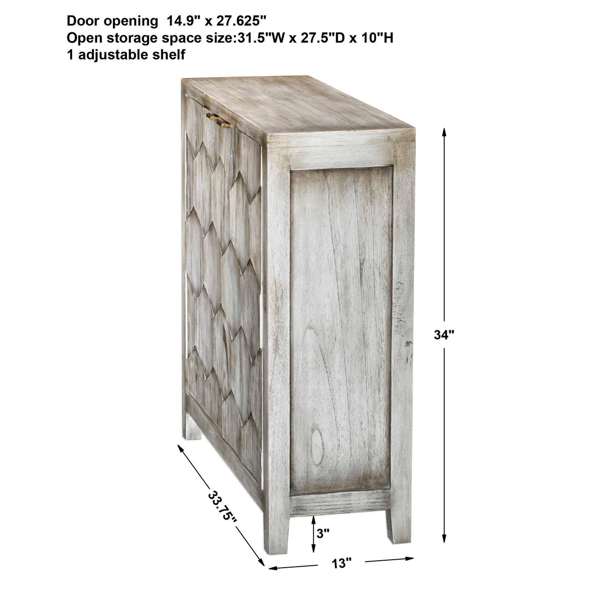 Catori Console Cabinet Smoked Ivory - Light Gray by Uttermost - View 9