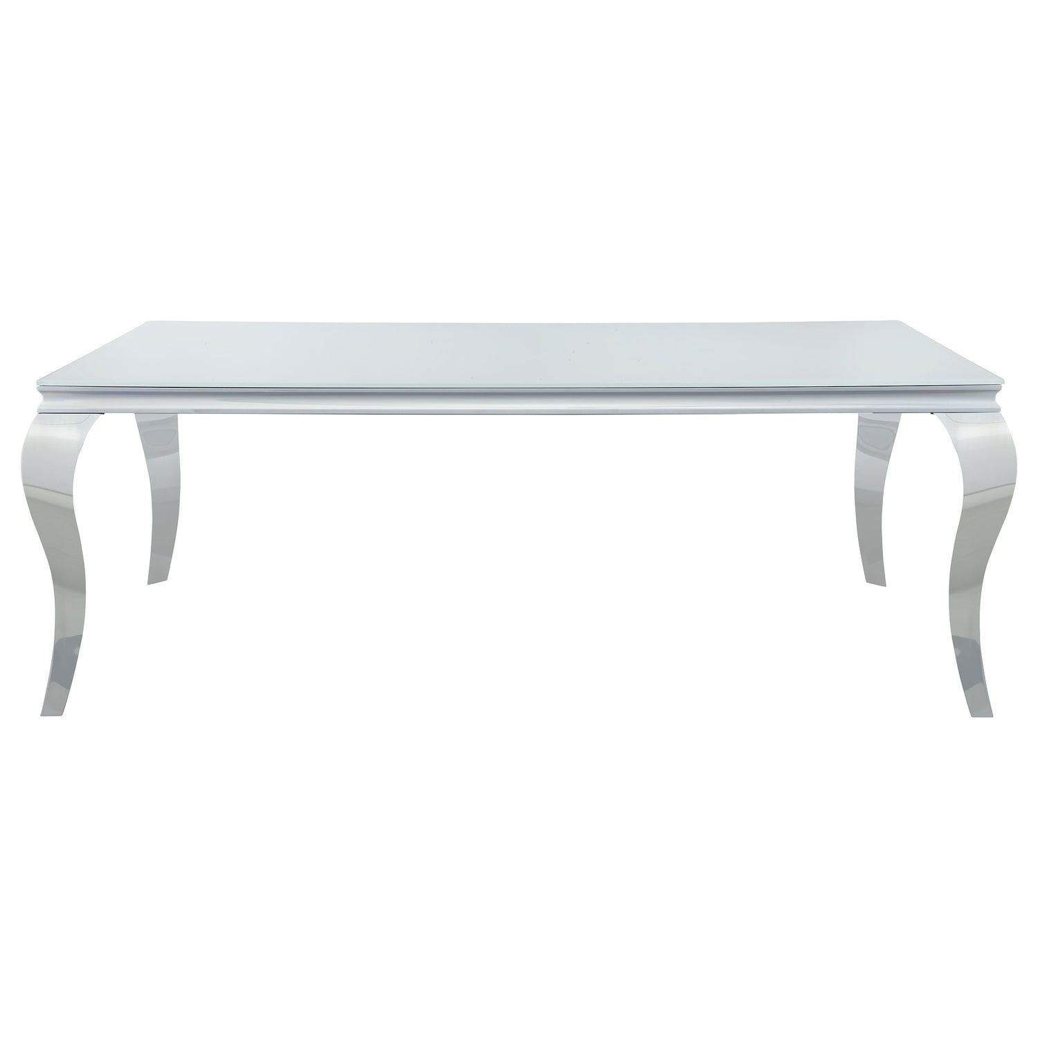 Carone Rectangular 81-inch Glass Top Dining Table White - Home Elegance USA