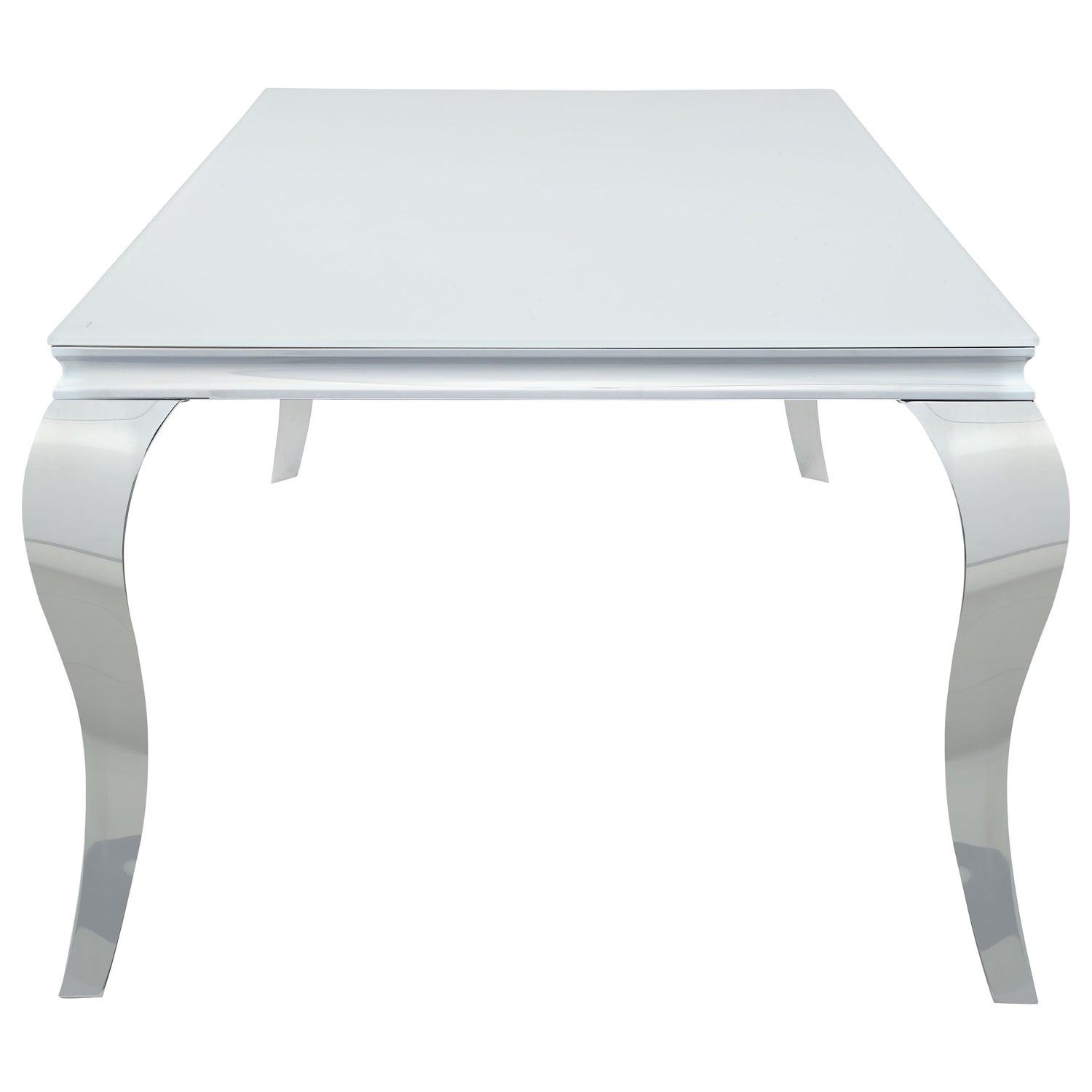 Carone Rectangular 81-inch Glass Top Dining Table White - Home Elegance USA