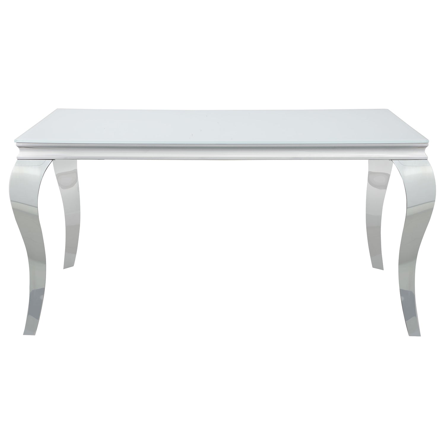 Carone Rectangular 61-inch Glass Top Dining Table White - Home Elegance USA