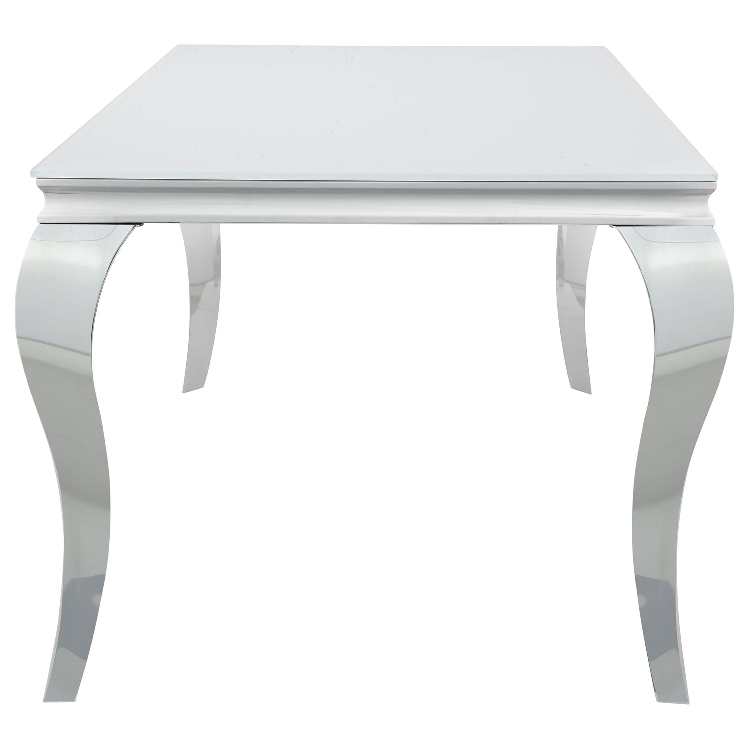 Carone Rectangular 61-inch Glass Top Dining Table White - Home Elegance USA