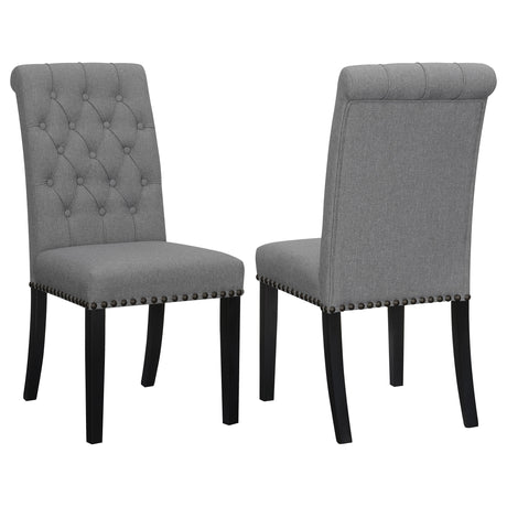 Alana Fabric Upholstered Dining Side Chair Grey (Set of 2) - Home Elegance USA