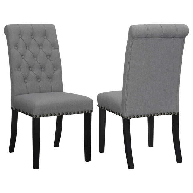 Alana Fabric Upholstered Dining Side Chair Grey (Set of 2) - Home Elegance USA