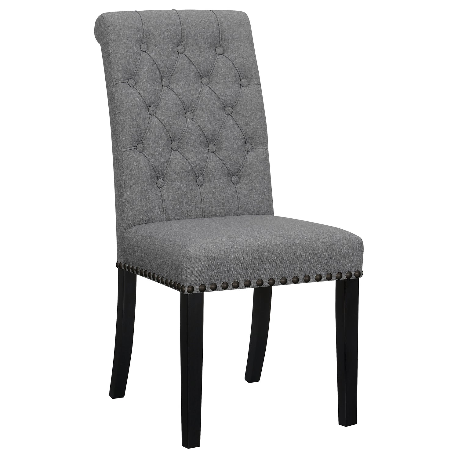 Alana Fabric Upholstered Dining Side Chair Grey (Set of 2) - Home Elegance USA