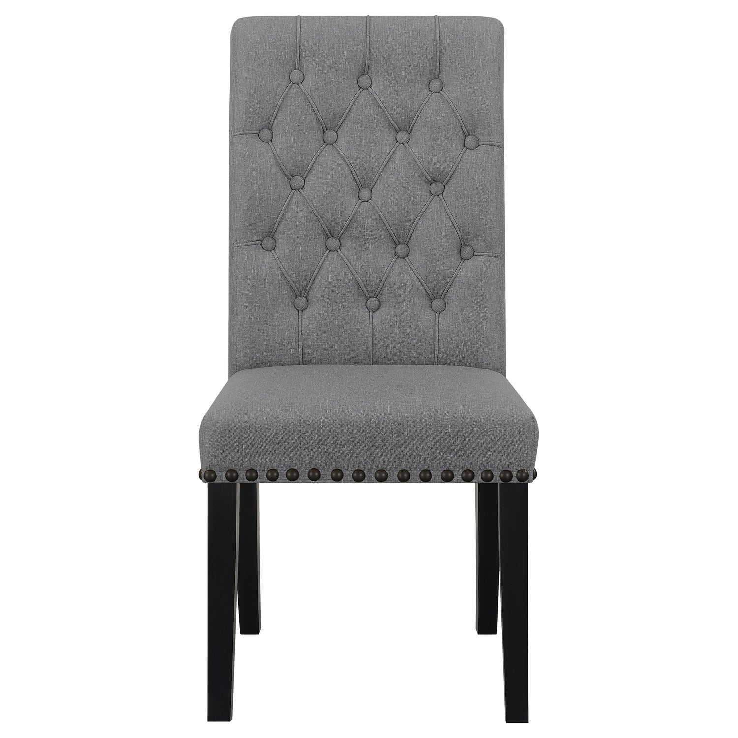 Alana Fabric Upholstered Dining Side Chair Grey (Set of 2) - Home Elegance USA