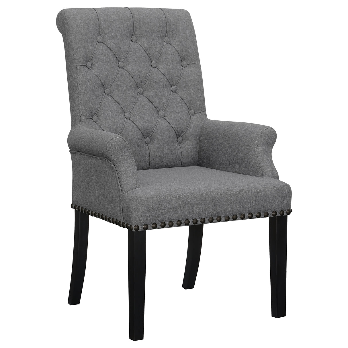 Alana Fabric Upholstered Dining Arm Chair Grey - Home Elegance USA