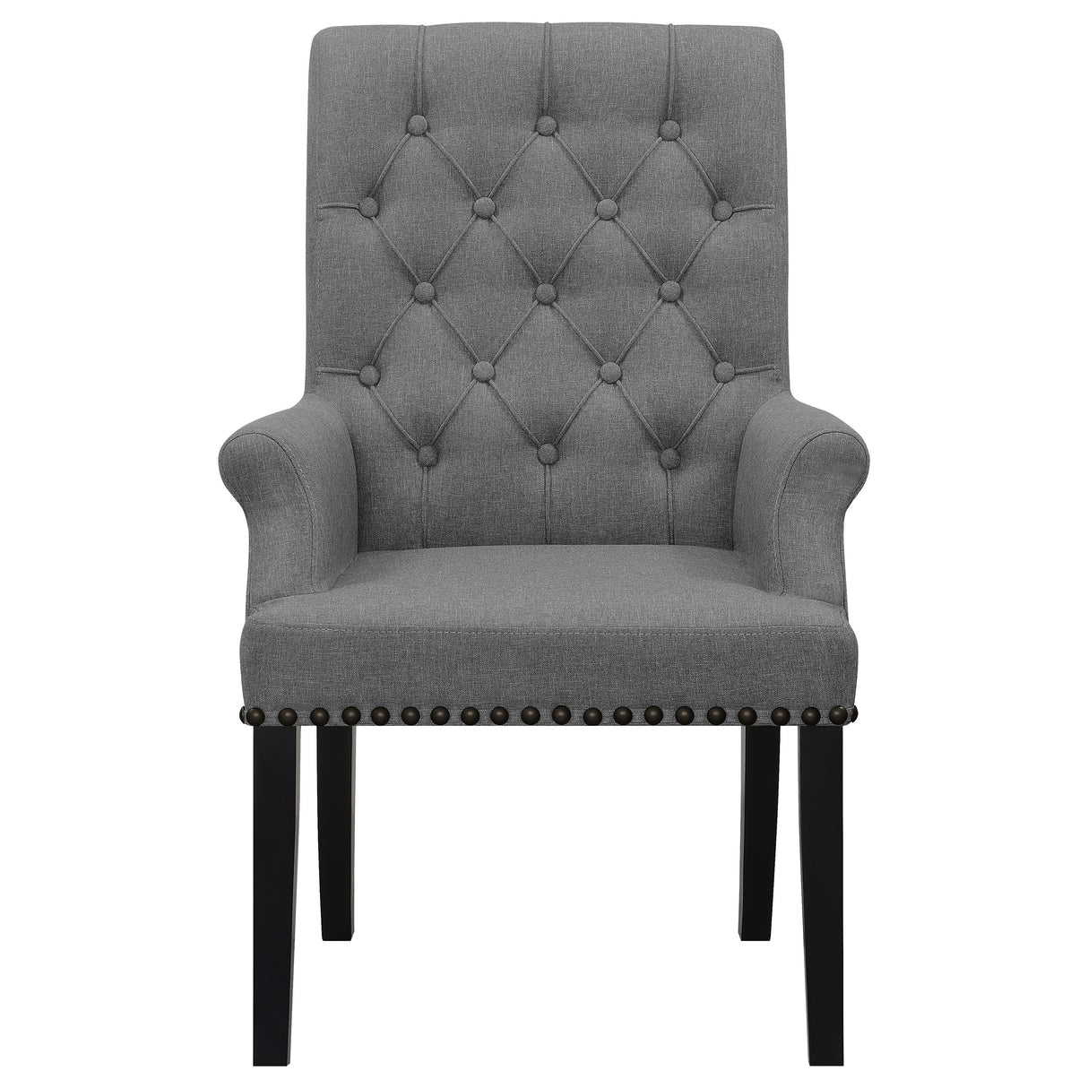 Alana Fabric Upholstered Dining Arm Chair Grey - Home Elegance USA