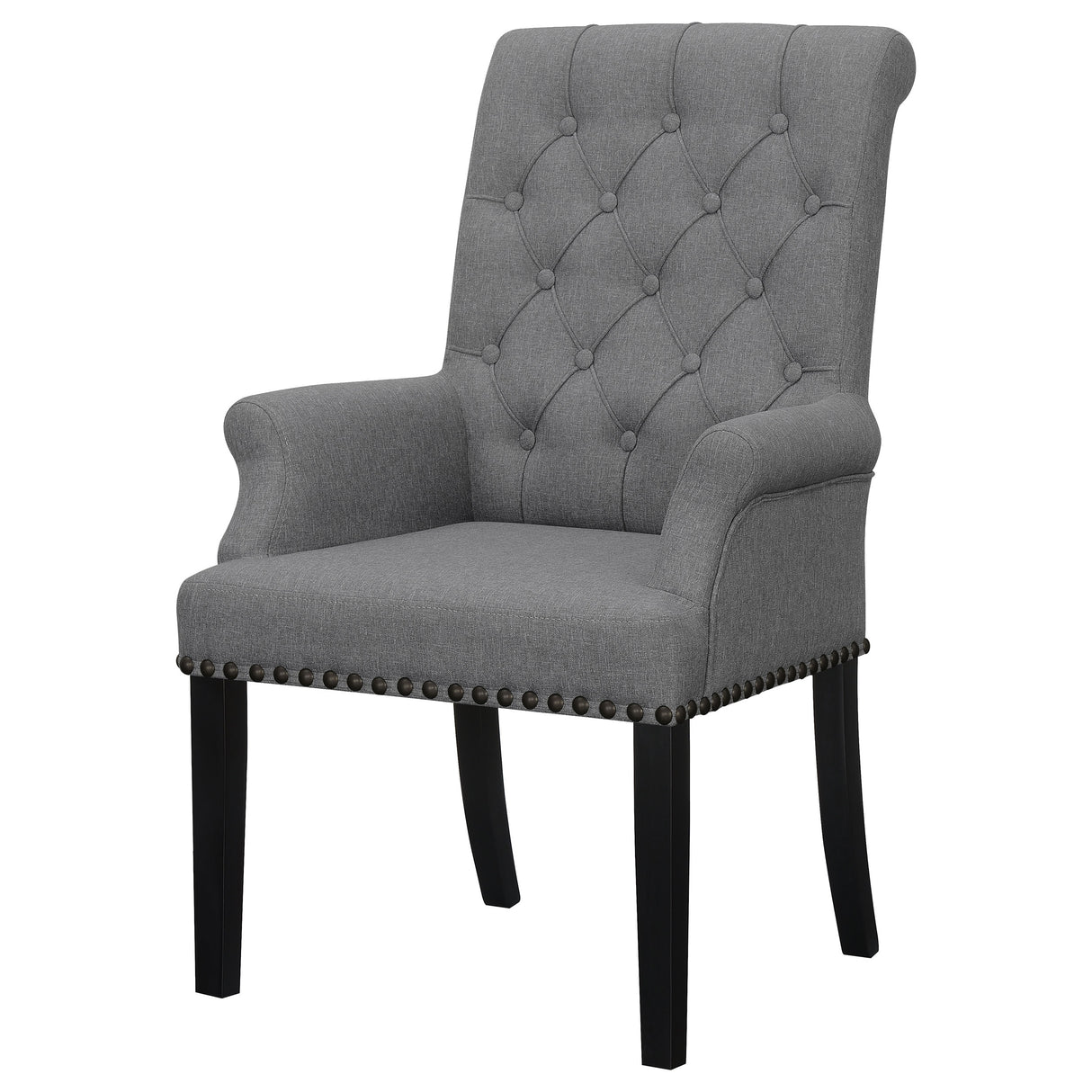 Alana Fabric Upholstered Dining Arm Chair Grey - Home Elegance USA