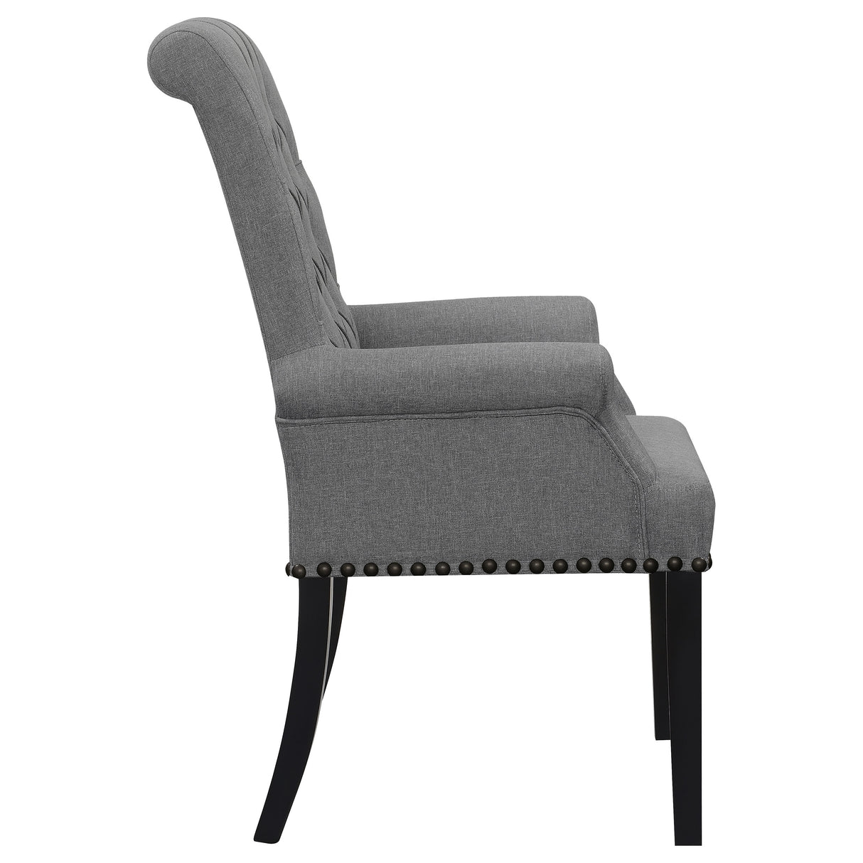 Alana Fabric Upholstered Dining Arm Chair Grey - Home Elegance USA