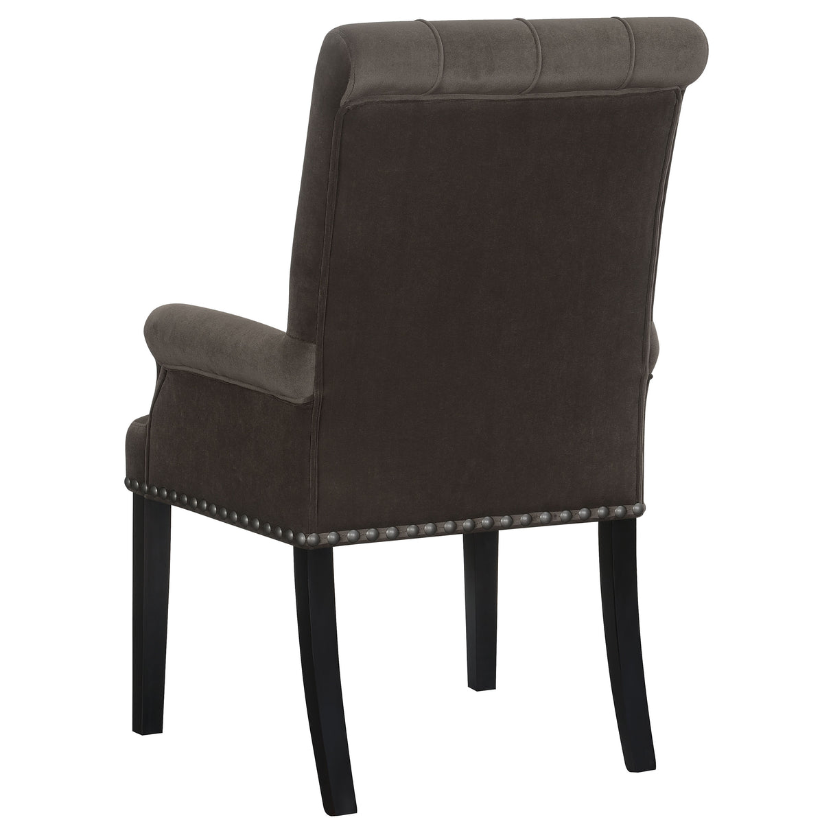 Alana Velvet Upholstered Dining Arm Chair Brown - Home Elegance USA