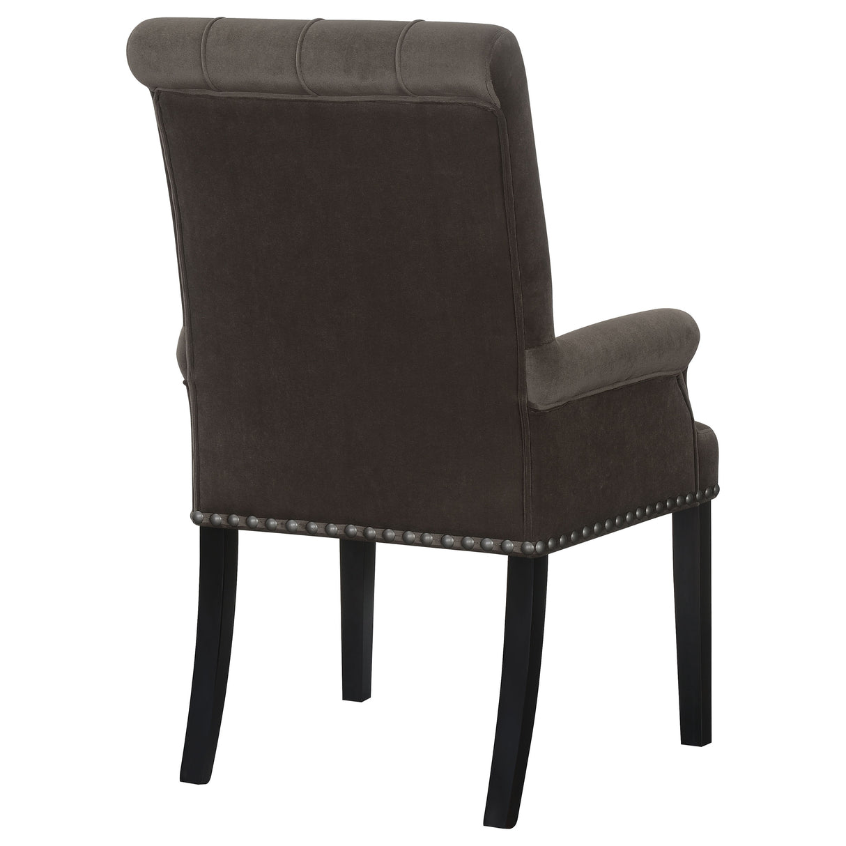 Alana Velvet Upholstered Dining Arm Chair Brown - Home Elegance USA