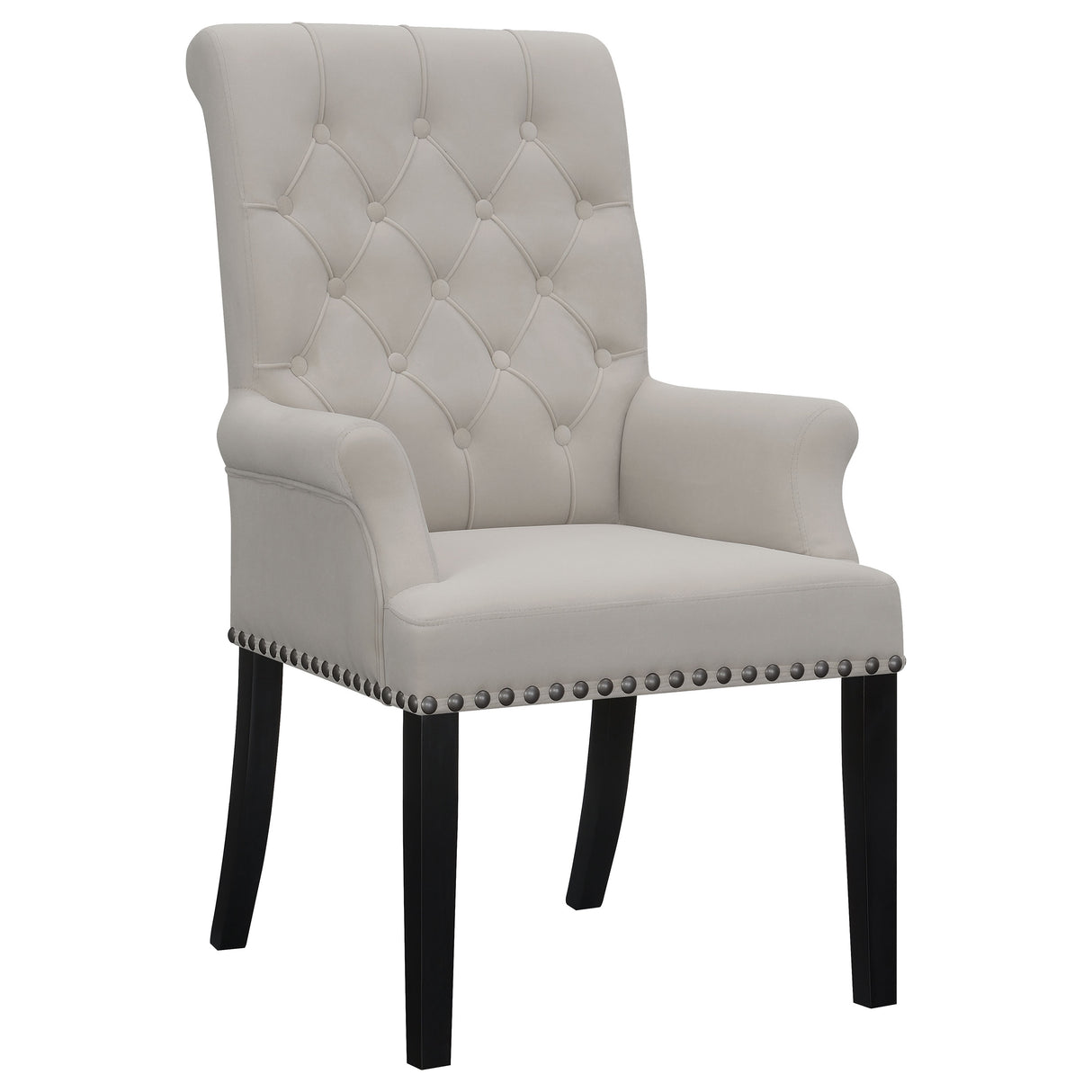 Alana Velvet Upholstered Dining Arm Chair Sand - Home Elegance USA