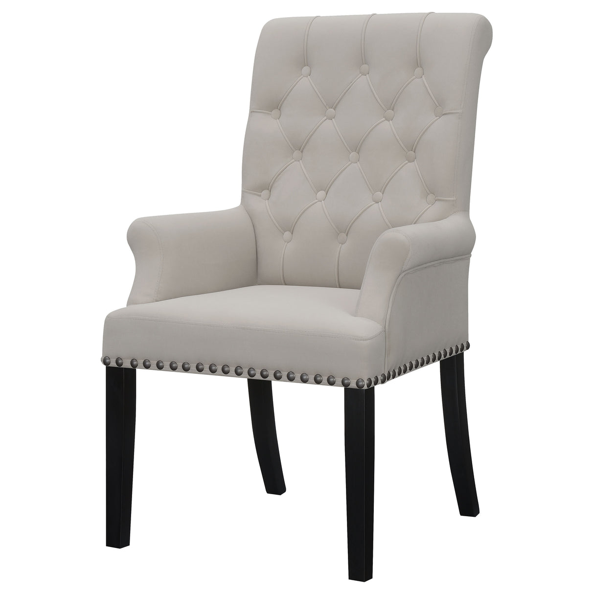 Alana Velvet Upholstered Dining Arm Chair Sand - Home Elegance USA