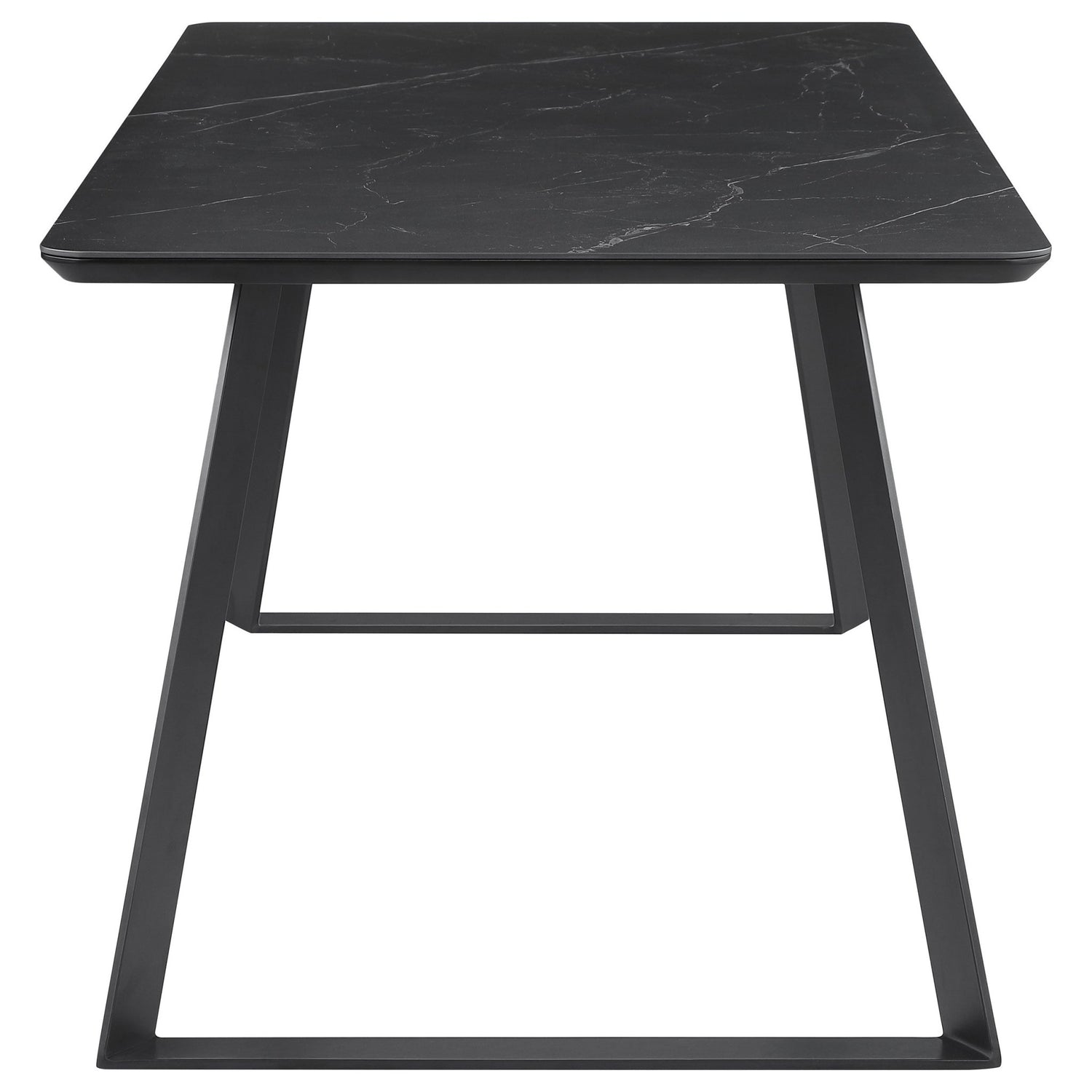 Smith 7 - piece Rectangular Dining Set with Ceramic Table Top Black and Gunmetal | Coaster | Home Elegance USA
