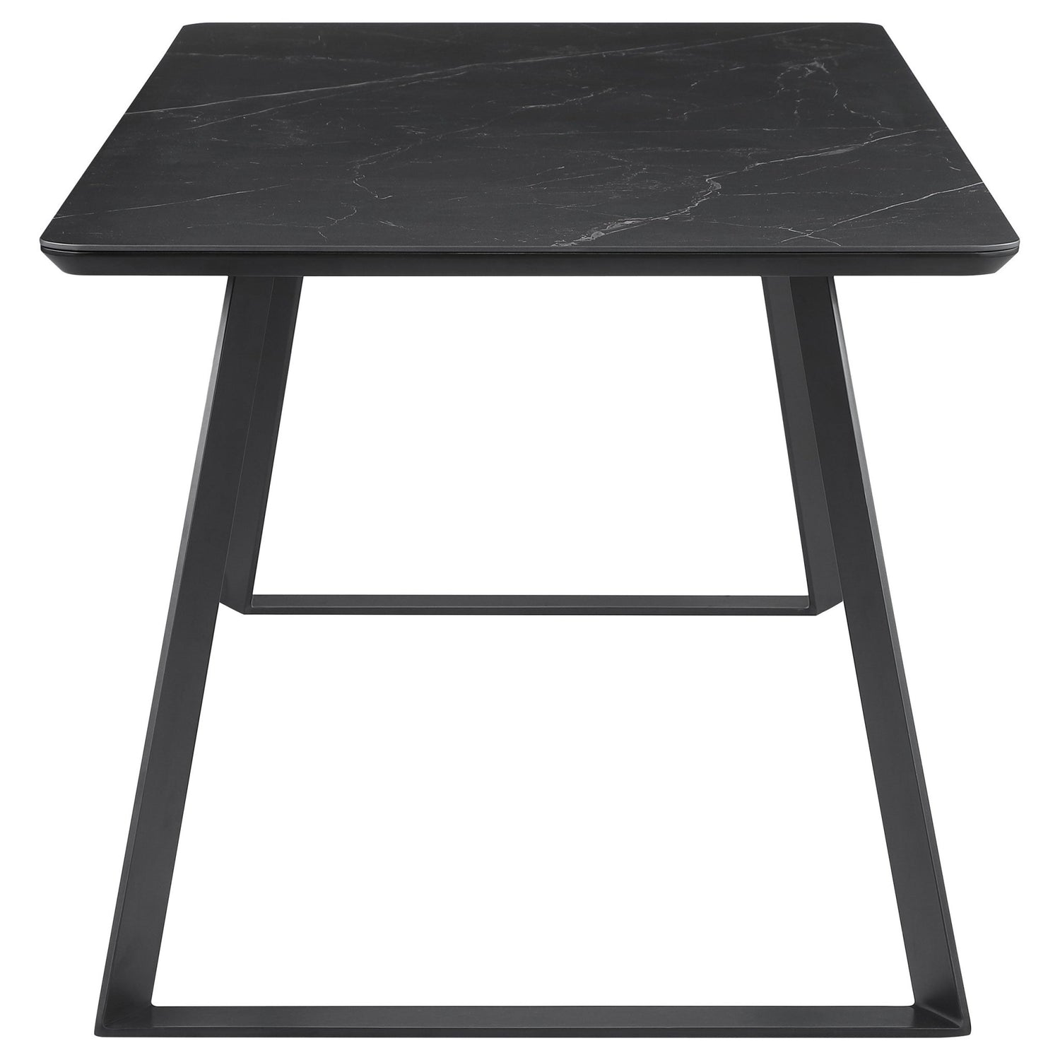 Dining Table - Smith Rectangle Ceramic Top Dining Table Black and Gunmetal