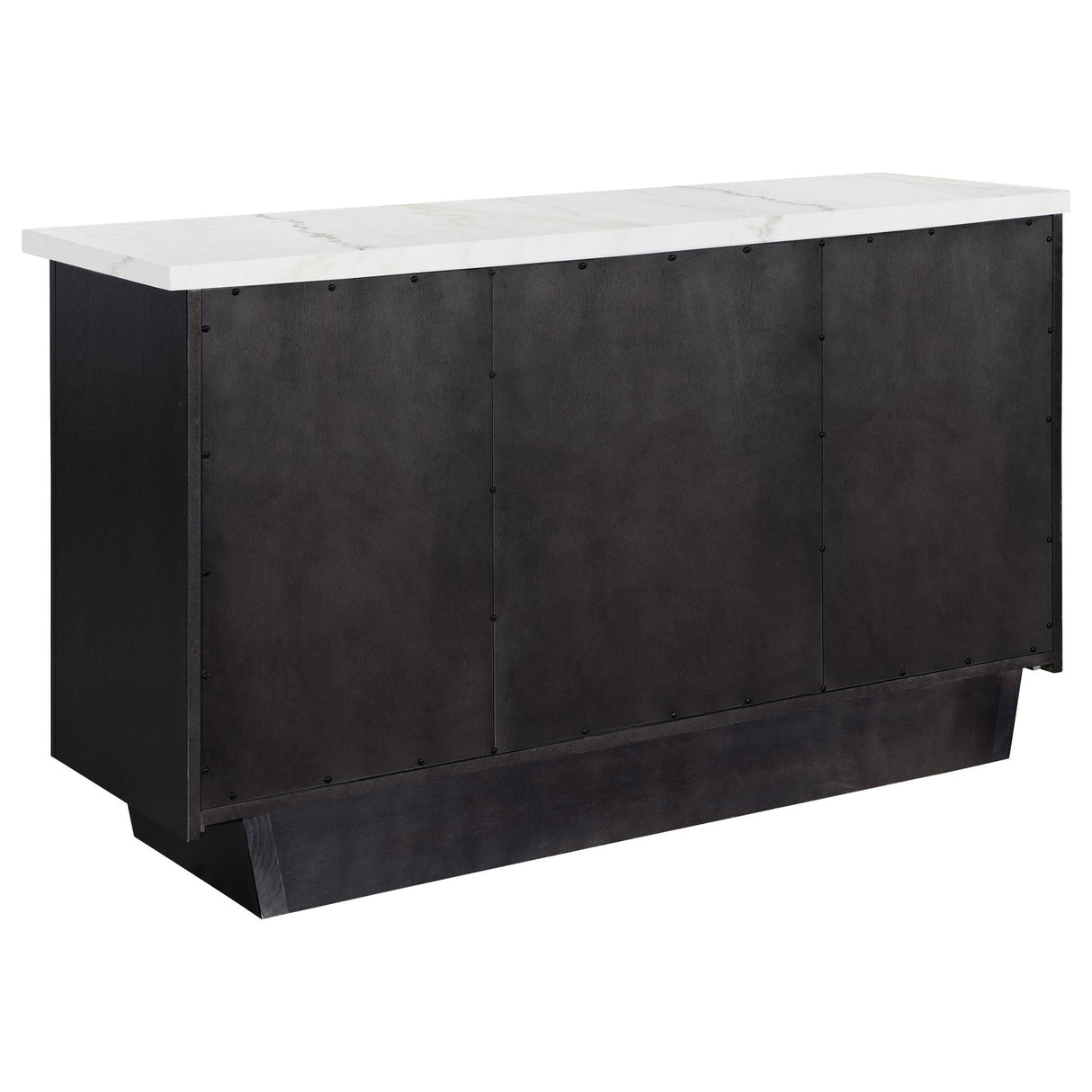 Sideboard - Sherry 3-drawer Marble Top Dining Sideboard Server White and Rustic Espresso