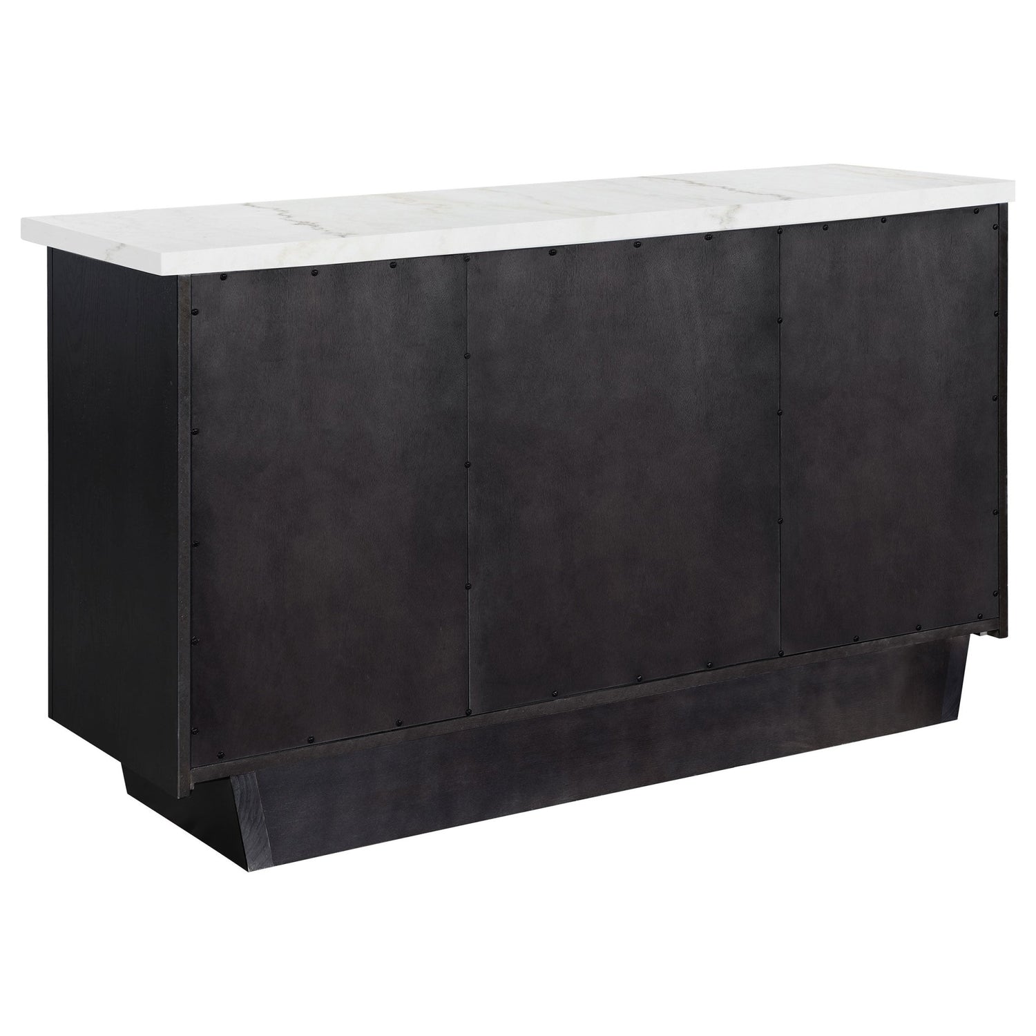 Sideboard - Sherry 3-drawer Marble Top Dining Sideboard Server White and Rustic Espresso