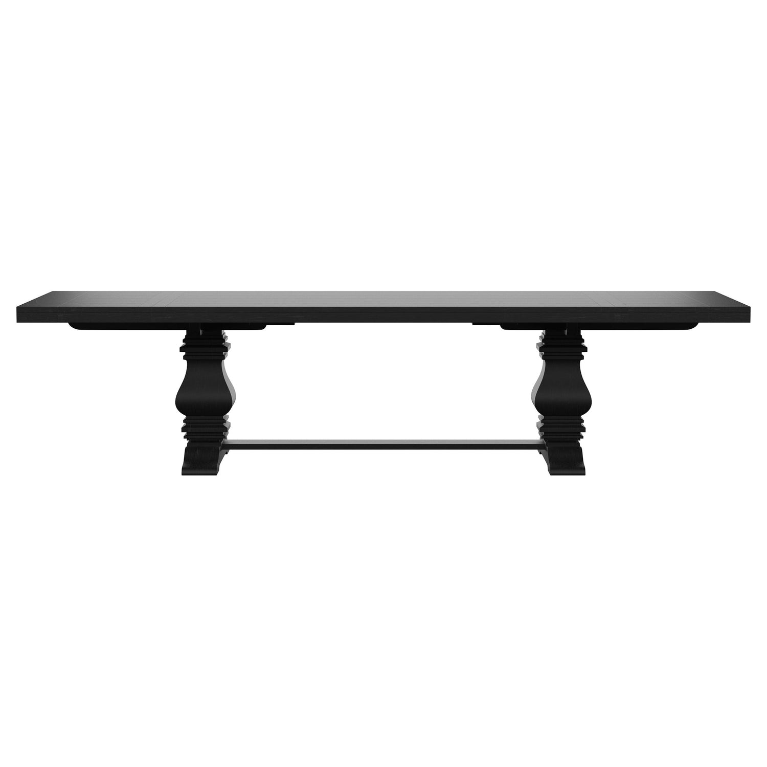 Florence 126-inch Extension Dining Table Distressed Black - Home Elegance USA