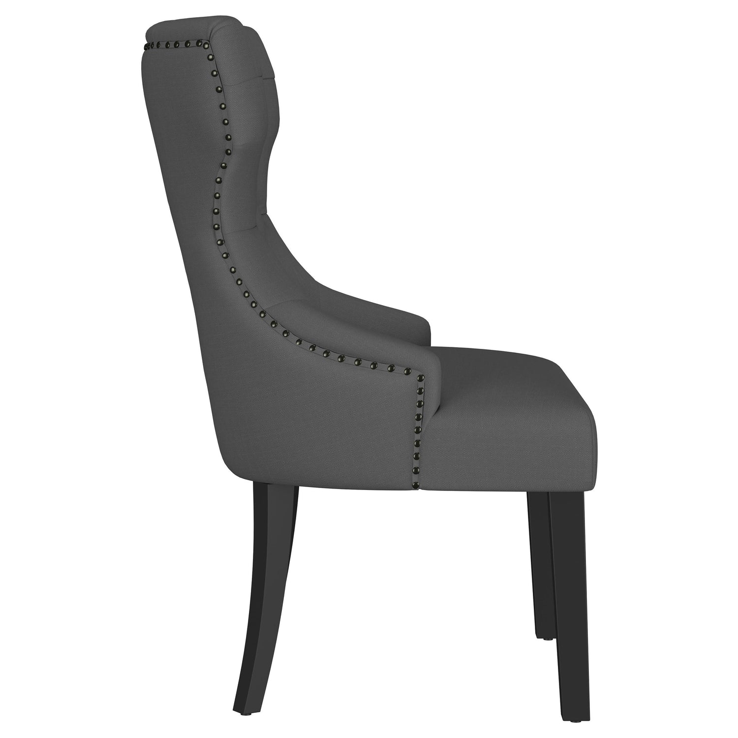 Baney Fabric Upholstered Dining Side Chair Grey and Black - Home Elegance USA