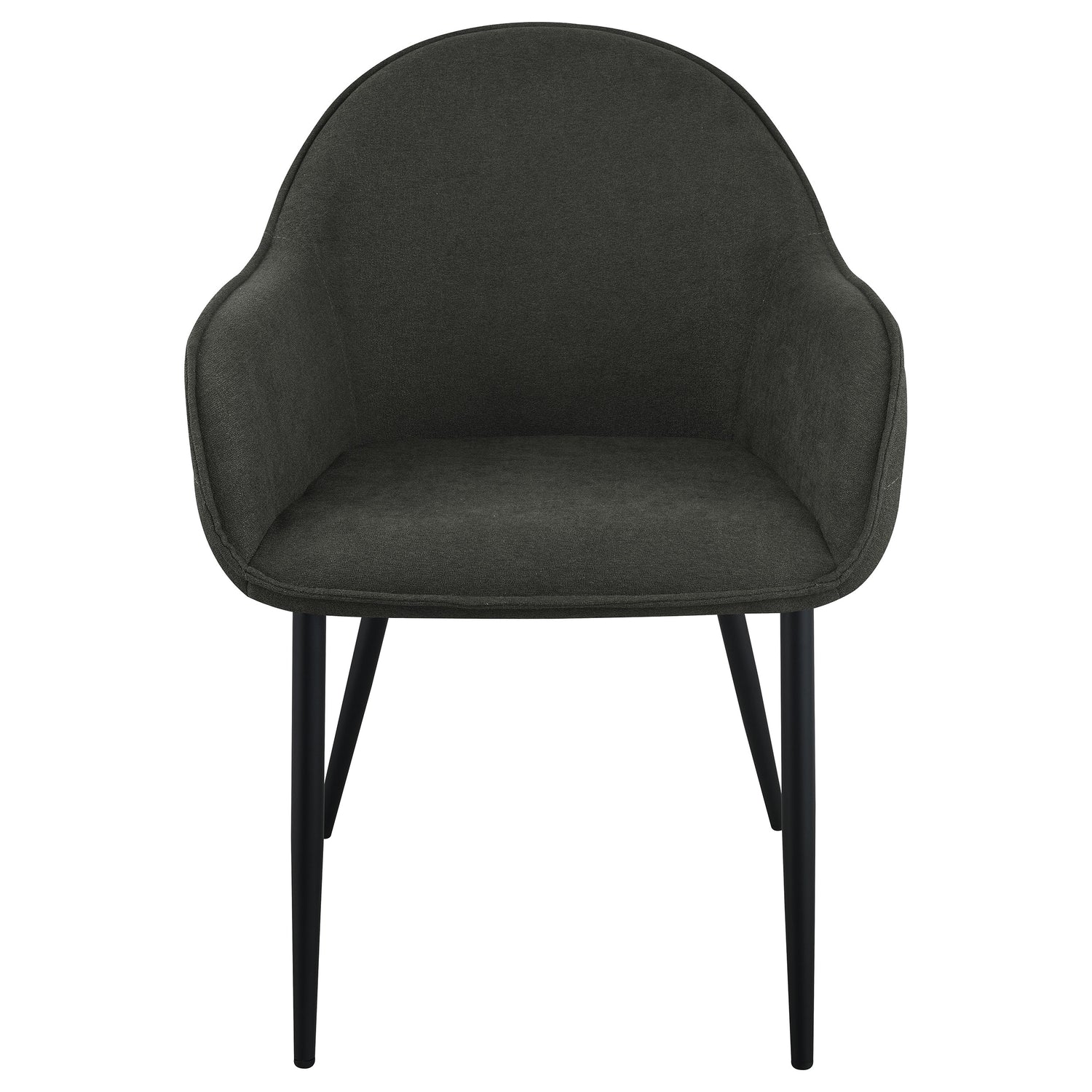 Arm Chair - Emma Upholstered Dining Arm Chair Charcoal and Black (Set of 2)
