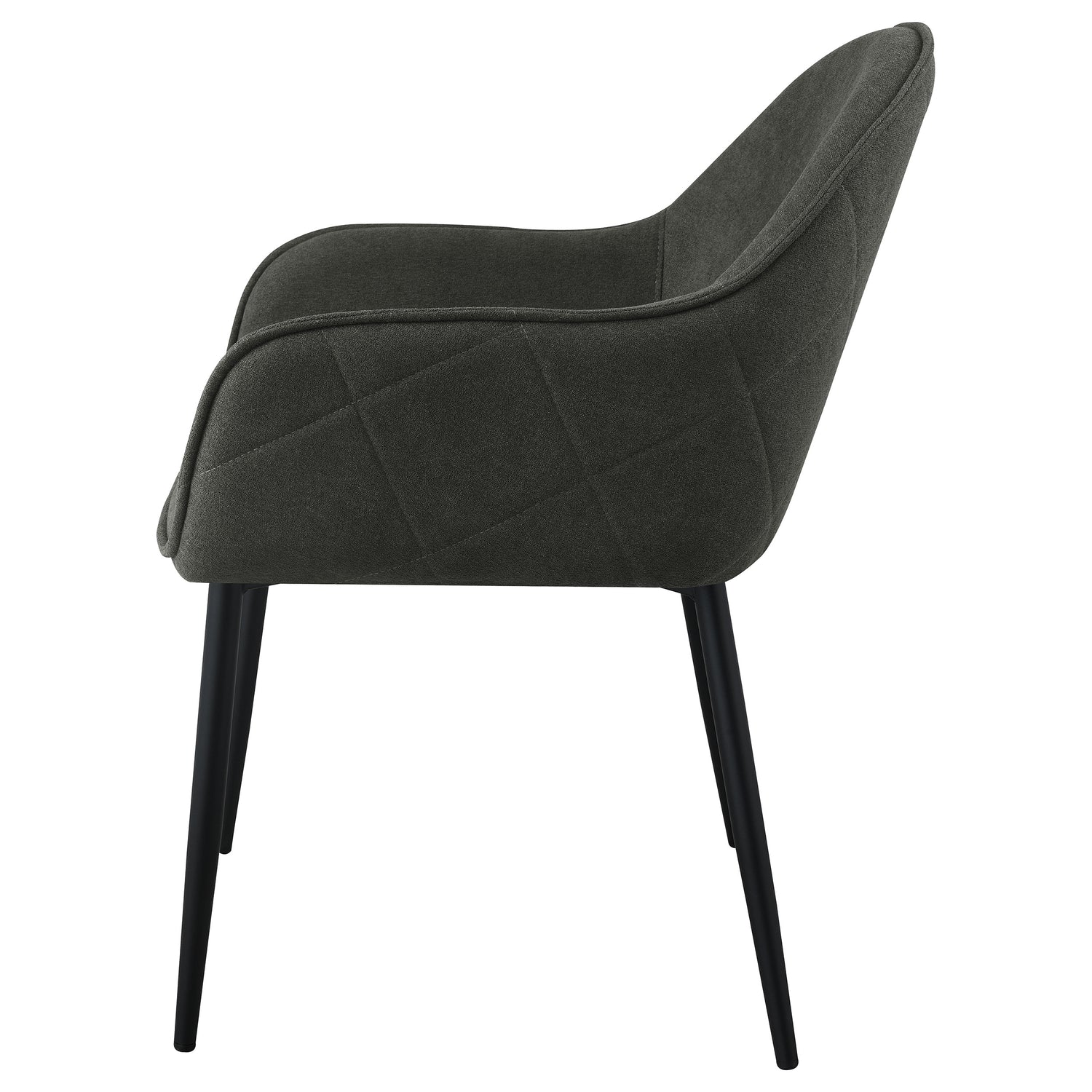 Arm Chair - Emma Upholstered Dining Arm Chair Charcoal and Black (Set of 2)