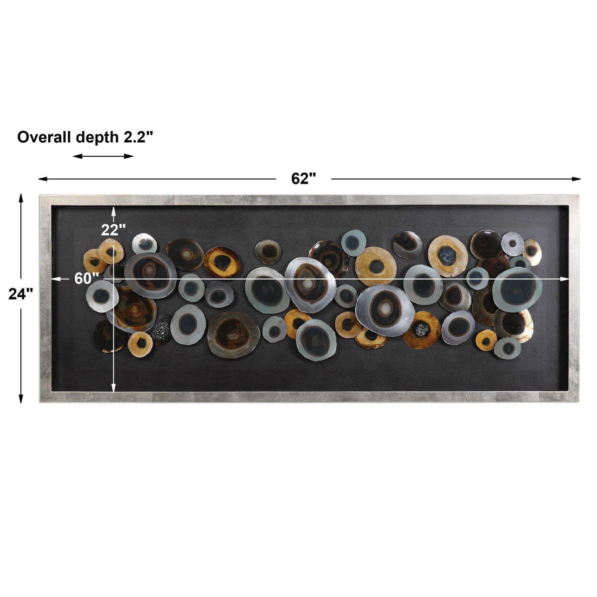Discs Shadow Box Silver - Black / Dark Brown by Uttermost - View 3