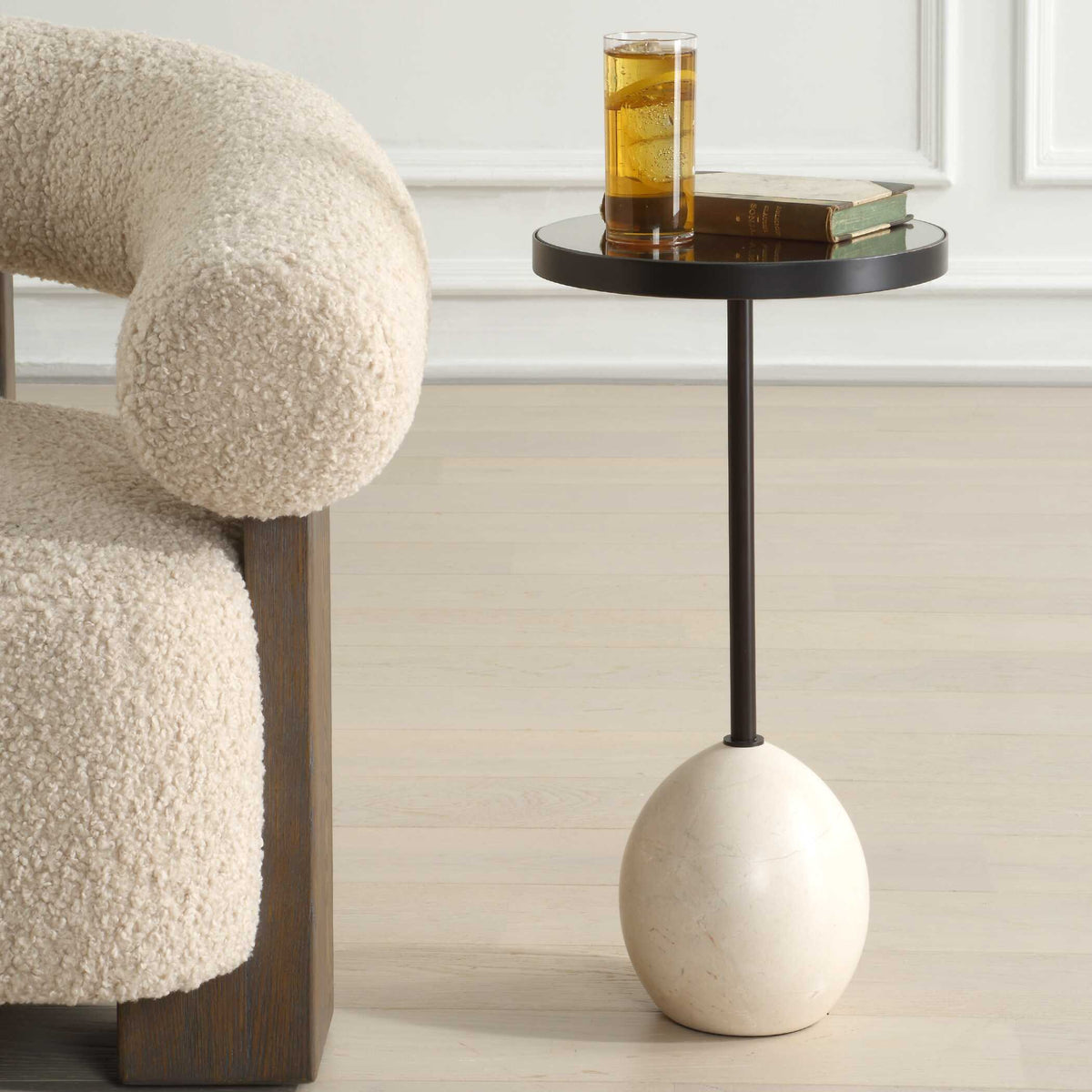 Odesa Marble Accent Table - Black / White by Uttermost - View 2
