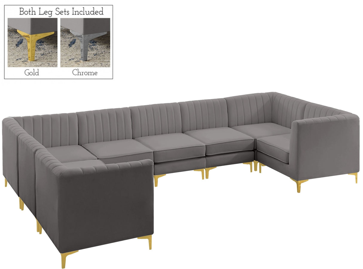 Alina - Modular Sectional 8 Piece - Grey - Fabric | Home Elegance USA
