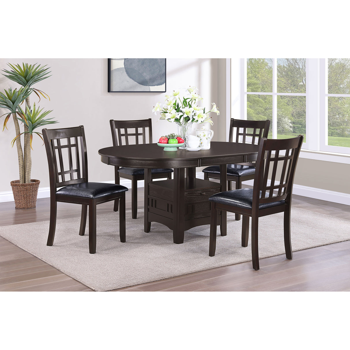 Hester Black and Espresso 5-piece Dining Set