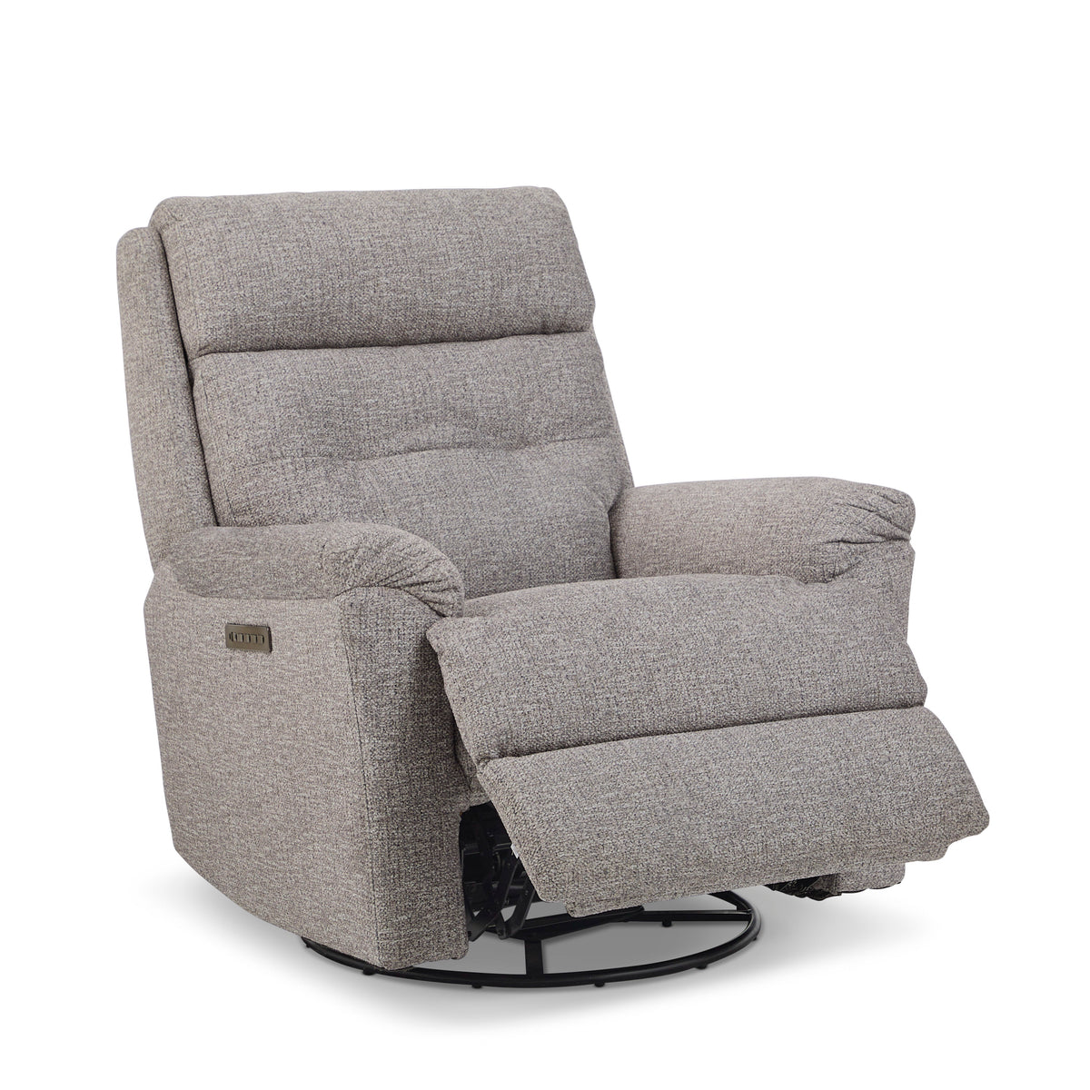 Sophisticated Transitional Fabric Power Swivel Gliding Recliner With Power Headrest & Lumbar | Flexsteel