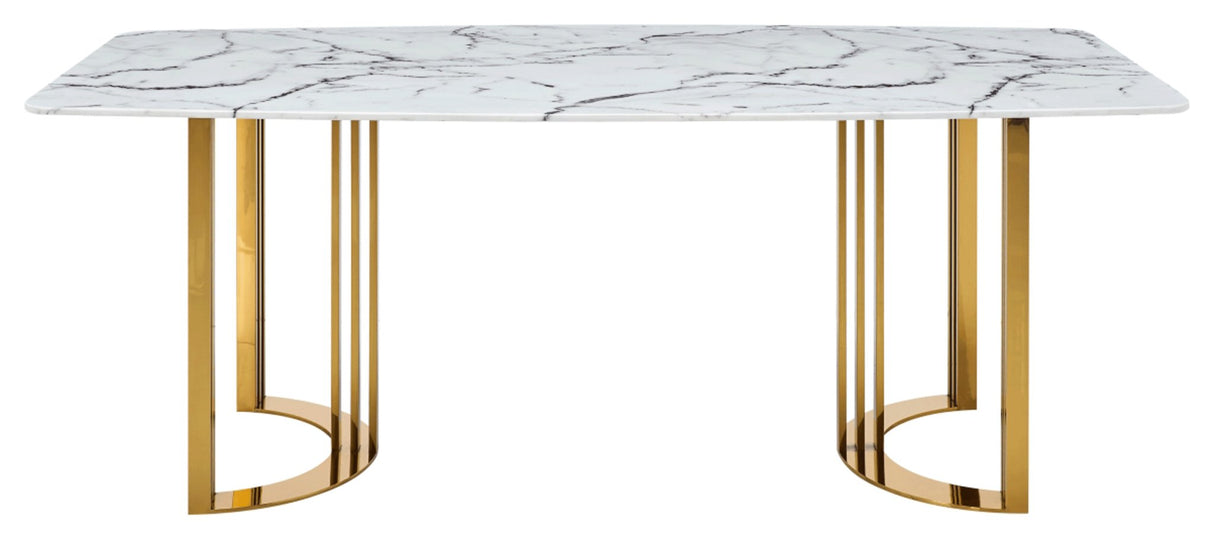 131 Silver Marble 9 Piece Dining Room Set W - 1Ext In Silver - 131Diningtabless - 9Set | ESF | Home Elegance USA