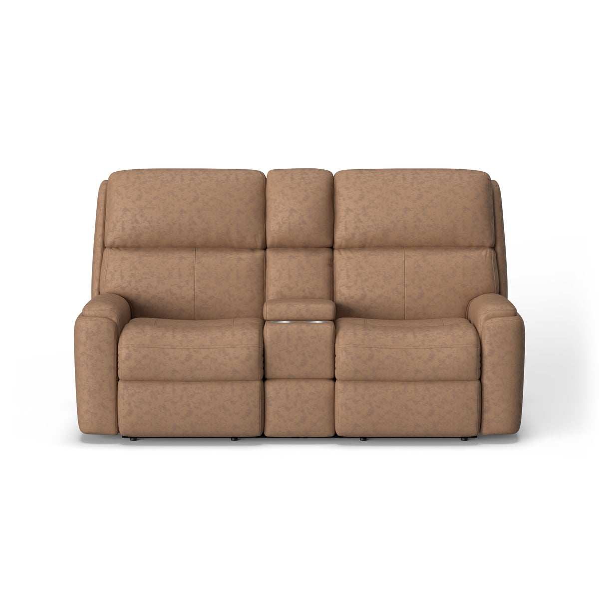 Rio Transitional Leather Power Reclining Loveseat With Console | Flexsteel