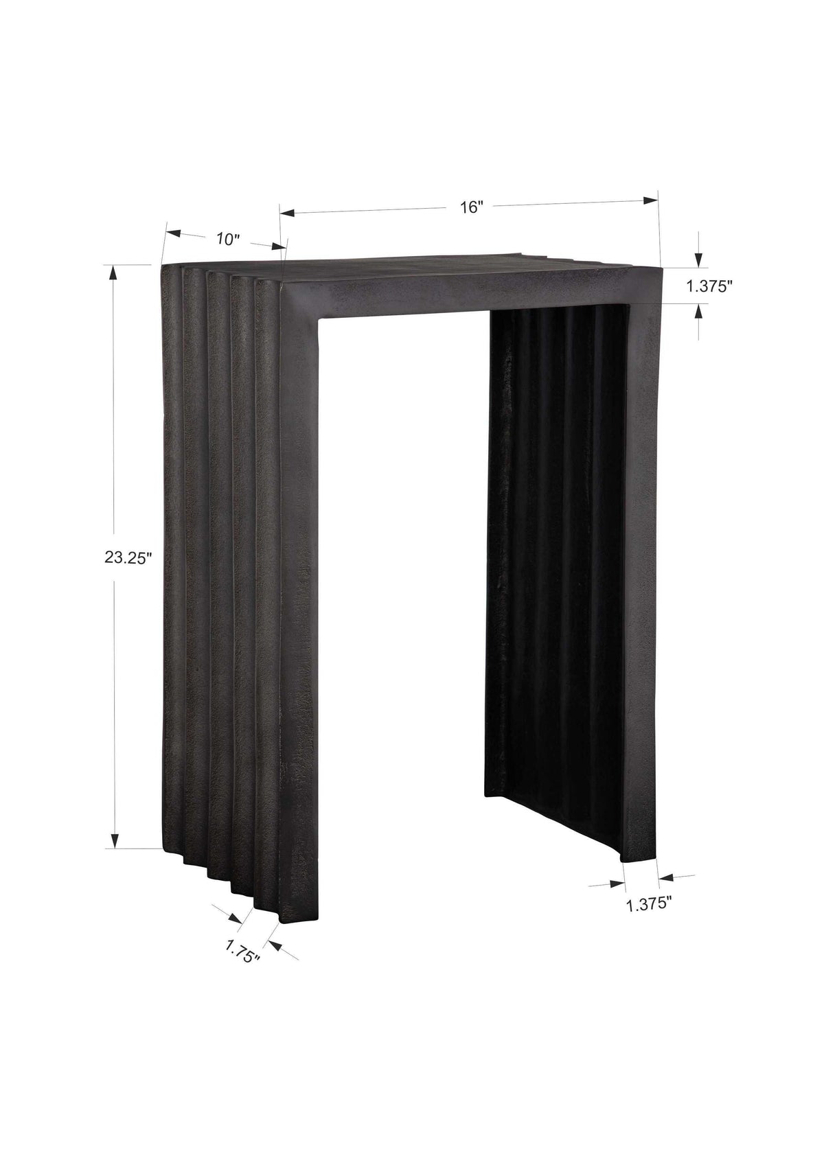 In The Groove Aluminum Accent Table - Black by Uttermost - View 6