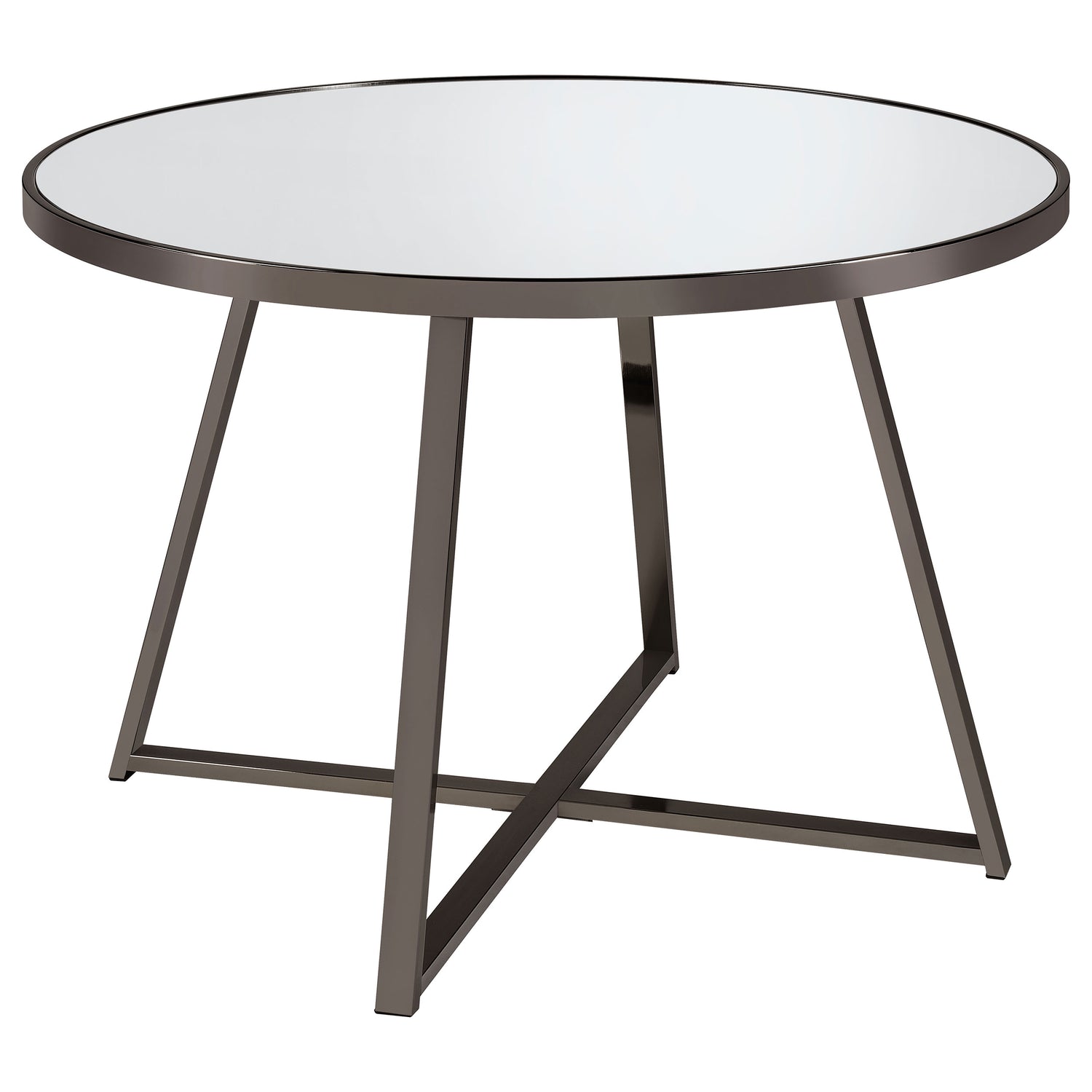 Jillian Round 45-inch Mirror Top Dining Table Black Nickel - Home Elegance USA