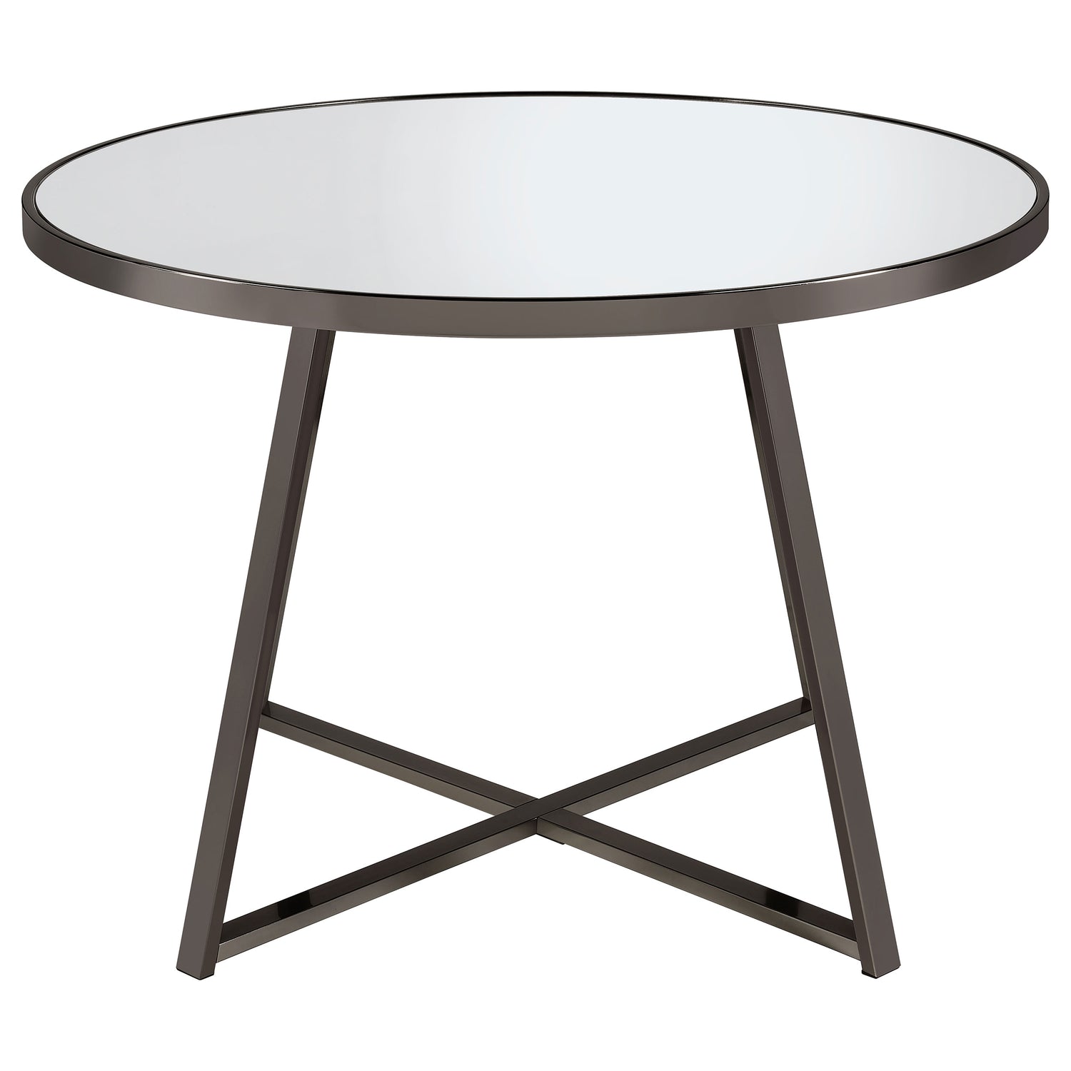 Jillian Round 45-inch Mirror Top Dining Table Black Nickel - Home Elegance USA