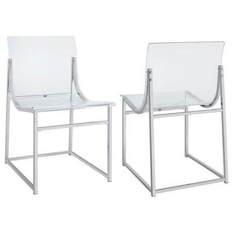 Adino Acrylic Dining Side Chair Chrome (Set of 2) - Home Elegance USA