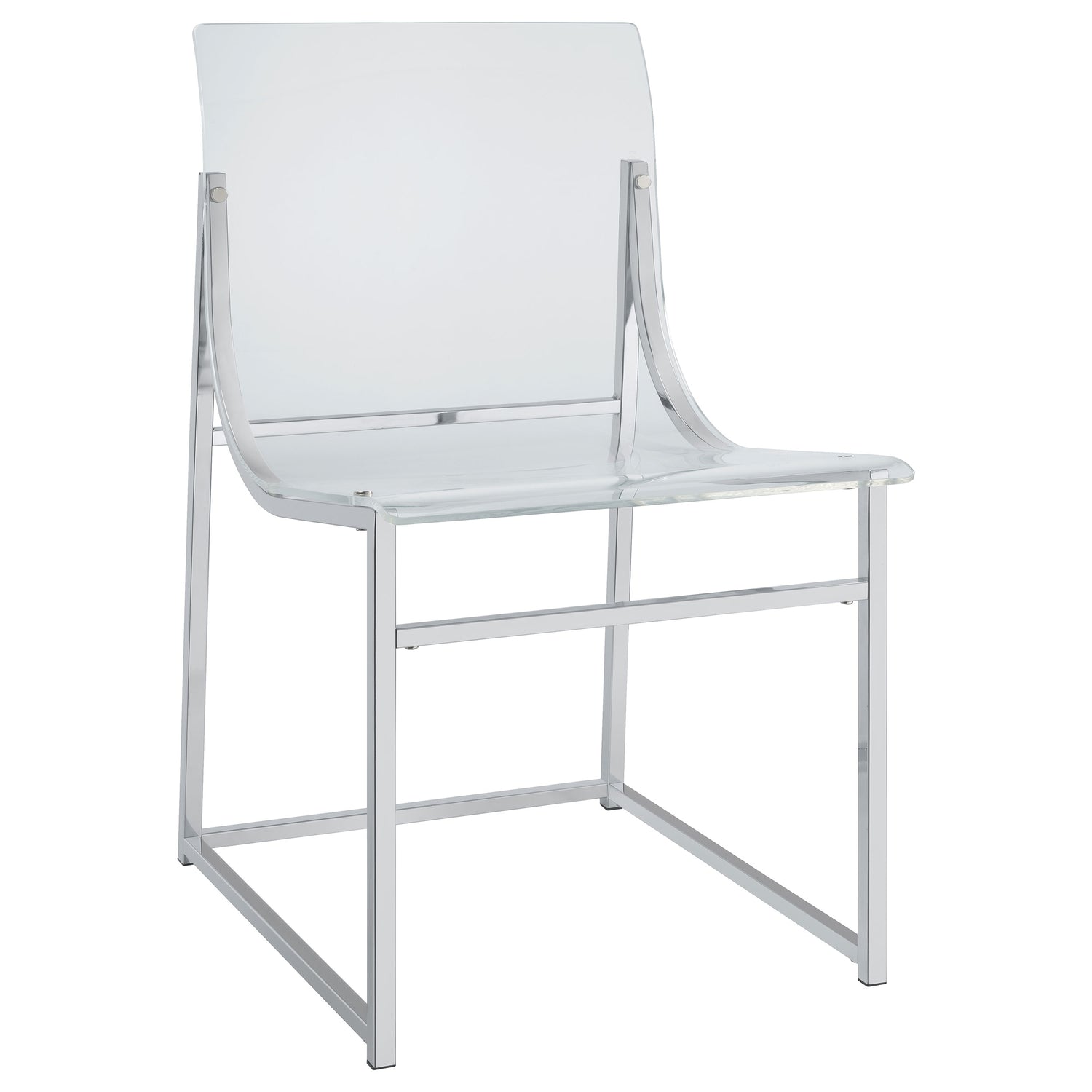 Adino Acrylic Dining Side Chair Chrome (Set of 2) - Home Elegance USA