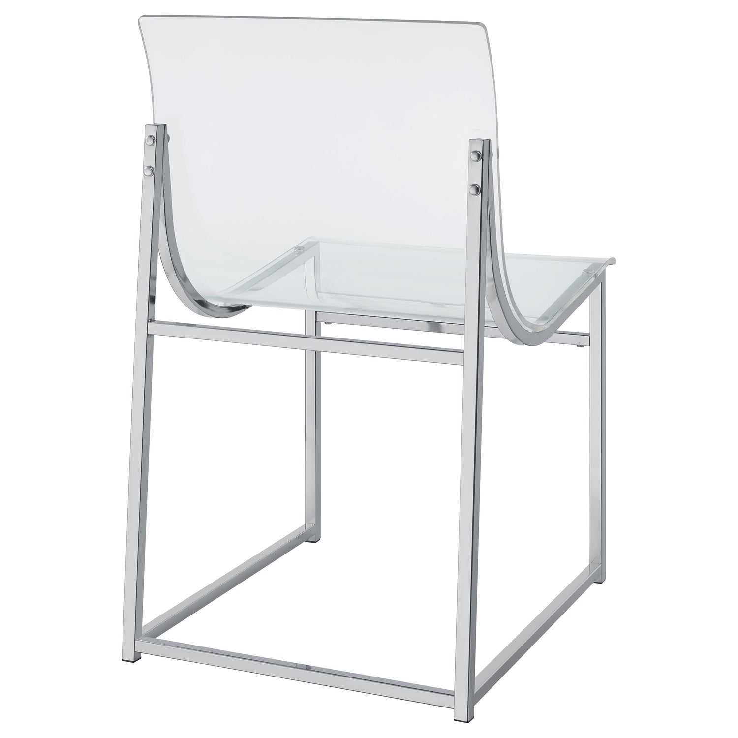 Adino Acrylic Dining Side Chair Chrome (Set of 2) - Home Elegance USA
