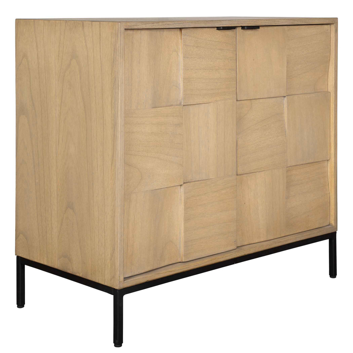 Lorenzo Geometric 2 Door Cabinet - Light Brown by Uttermost - View 4