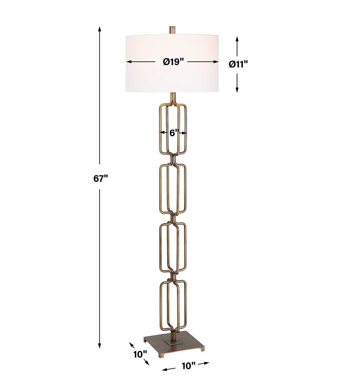 Link Brushed Gold Floor Lamp by Uttermost - View 10