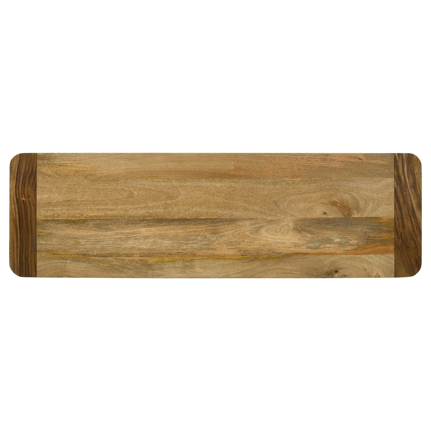 Maverick Wood Dining Bench Natural Mango and Black - Home Elegance USA