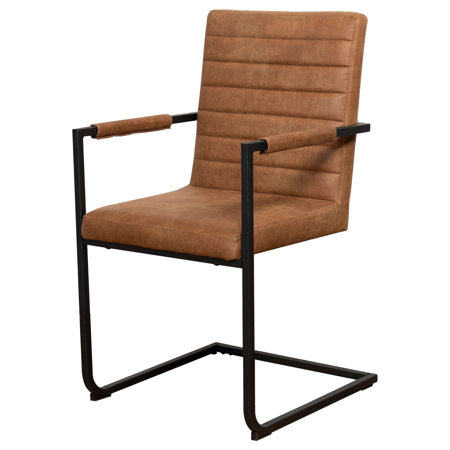 Arm Chair - Nate Upholstered Dining Arm Chair Antique Brown and Black (Set of 2)