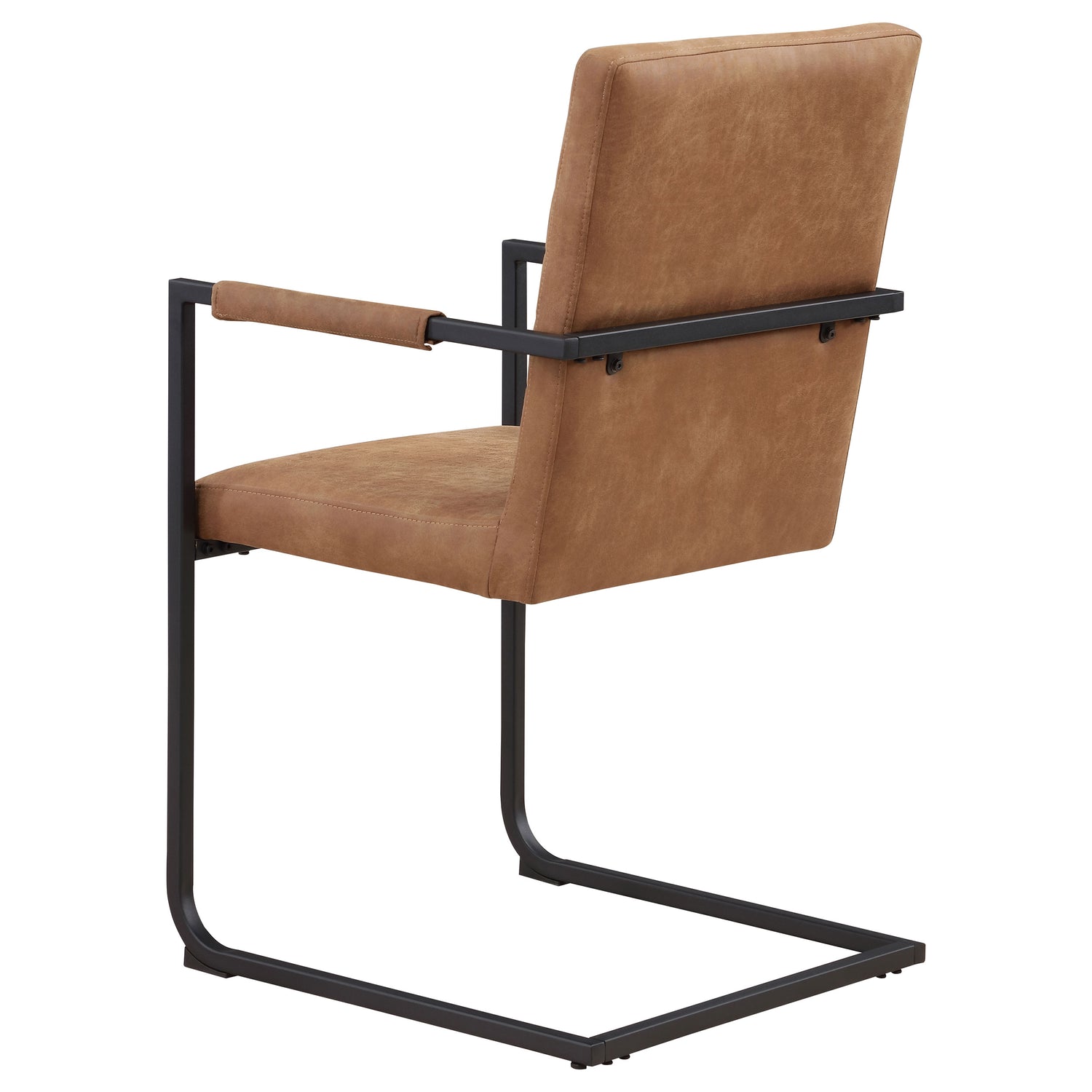 Arm Chair - Nate Upholstered Dining Arm Chair Antique Brown and Black (Set of 2)