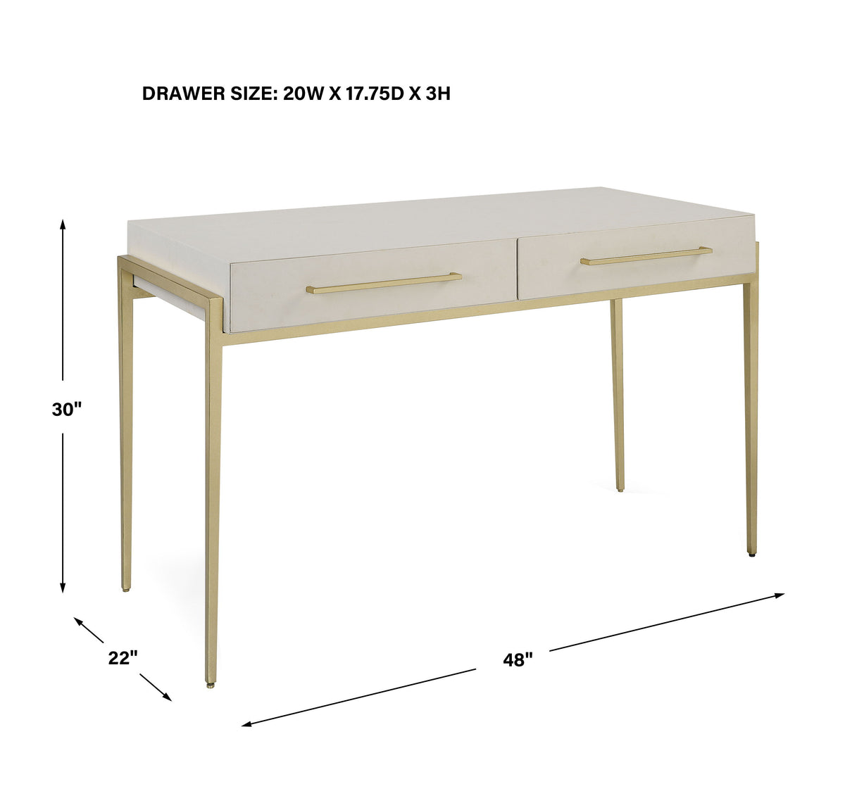 Jewel Modern White Desk by Uttermost - View 10