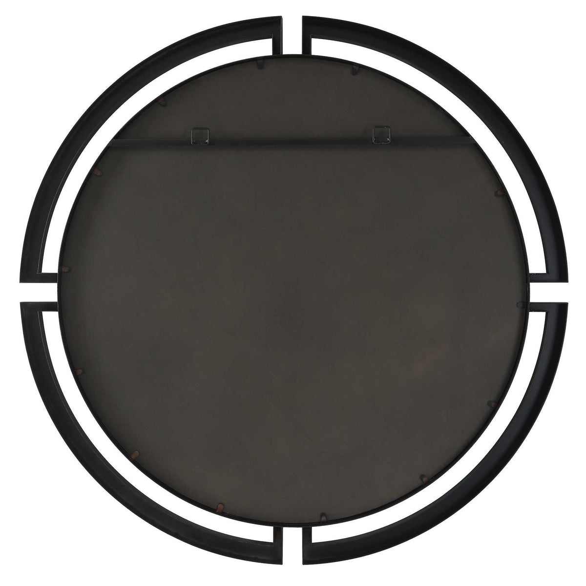Quadrant Modern Round Mirror - Black by Uttermost - View 6