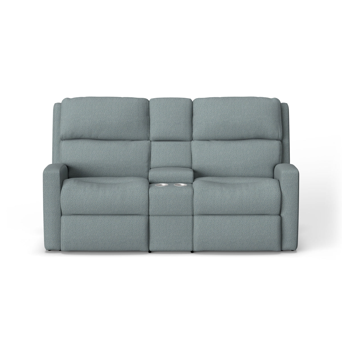 Catalina Transitional Fabric Power Reclining Loveseat With Console | Flexsteel