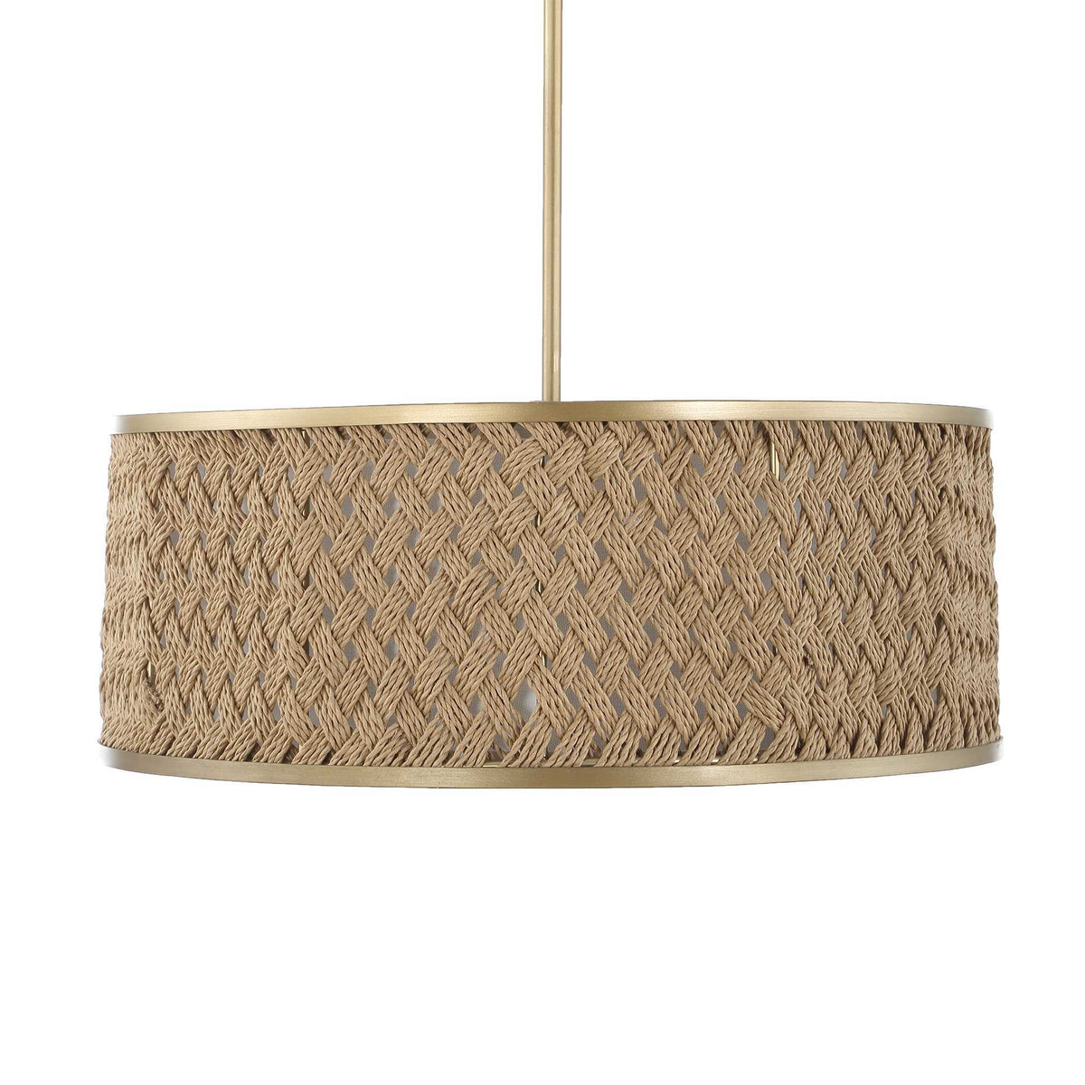 Pinchot 4 Light Rattan Drum Pendant - Light Brown by Uttermost - View 5