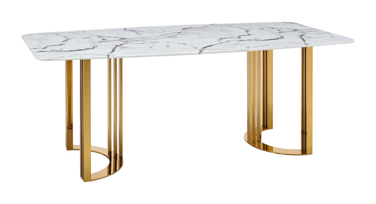131 Silver Marble 5 Piece Dining Room Set W - 1Ext In Silver - 131Diningtabless - 5Set | ESF | Home Elegance USA