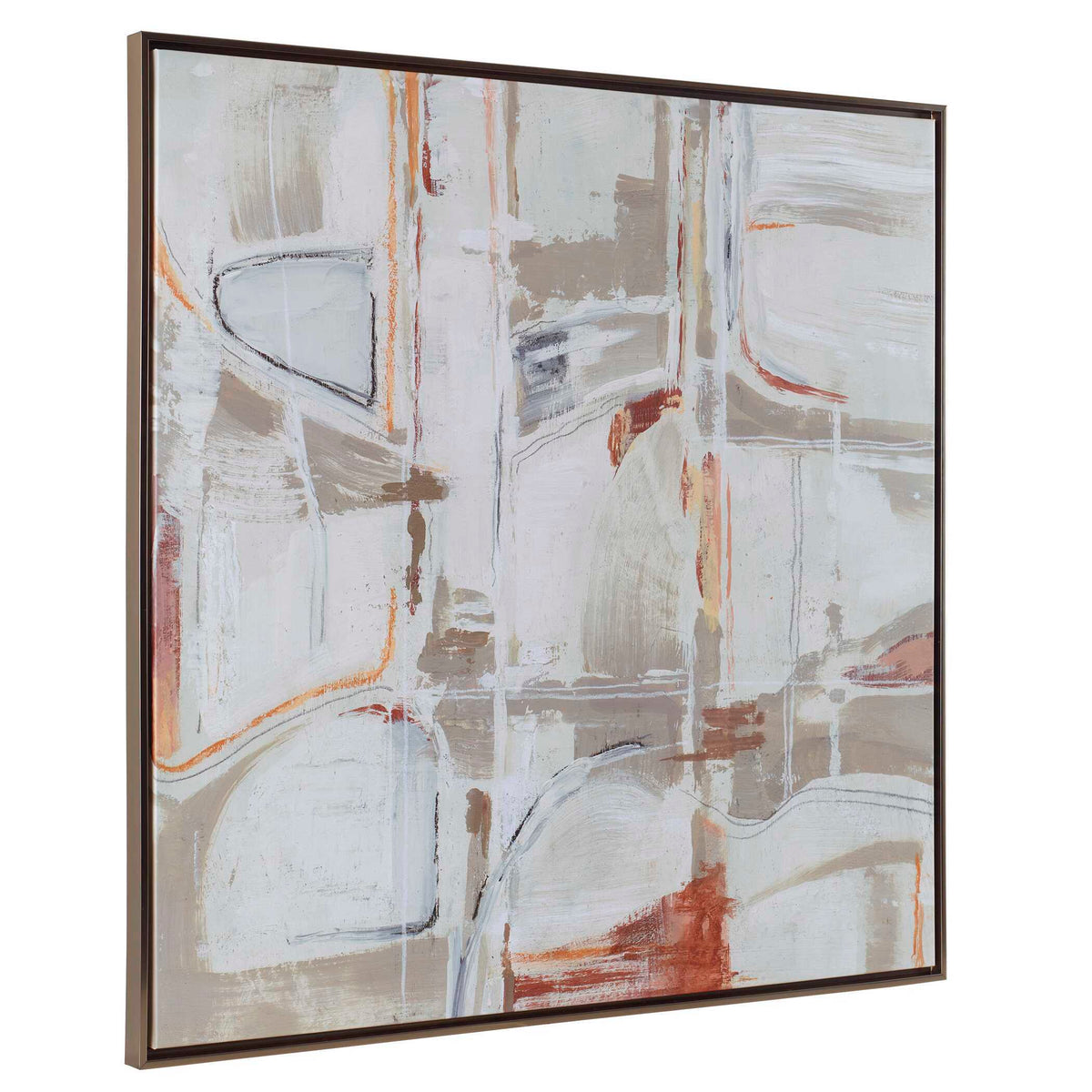 Neutral Nirvana Abstract Canvas Art - Light Brown by Uttermost - View 4