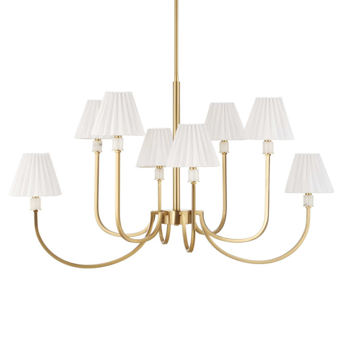 Poppins 8 Light Brass Chandelier White / Gold - Gold / White by Uttermost - View 4